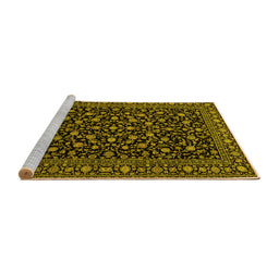Sideview of Machine Washable Persian Yellow Traditional Rug, wshtr2482yw
