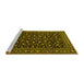 Sideview of Machine Washable Persian Yellow Traditional Rug, wshtr2482yw