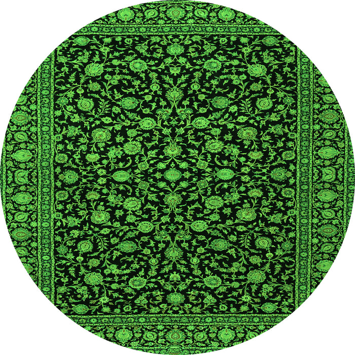 Machine Washable Persian Green Traditional Area Rugs, wshtr2482grn