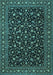 Machine Washable Persian Light Blue Traditional Rug, wshtr2482lblu