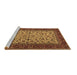 Sideview of Machine Washable Persian Brown Traditional Rug, wshtr2483brn