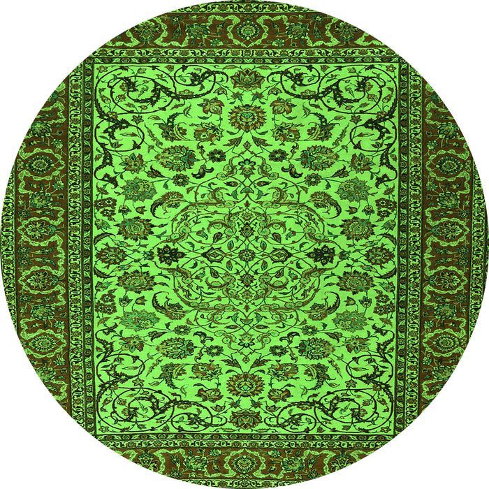 Square Persian Green Traditional Rug, tr2483grn