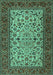 Machine Washable Persian Turquoise Traditional Area Rugs, wshtr2483turq