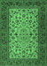 Machine Washable Persian Emerald Green Traditional Area Rugs, wshtr2483emgrn