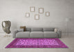 Machine Washable Persian Purple Traditional Area Rugs in a Living Room, wshtr2483pur