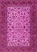 Machine Washable Persian Pink Traditional Rug, wshtr2483pnk