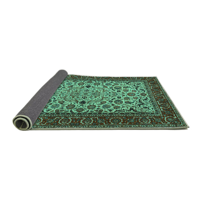 Sideview of Persian Turquoise Traditional Rug, tr2483turq