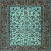 Square Machine Washable Persian Light Blue Traditional Rug, wshtr2483lblu