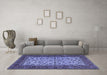 Machine Washable Persian Blue Traditional Rug in a Living Room, wshtr2483blu