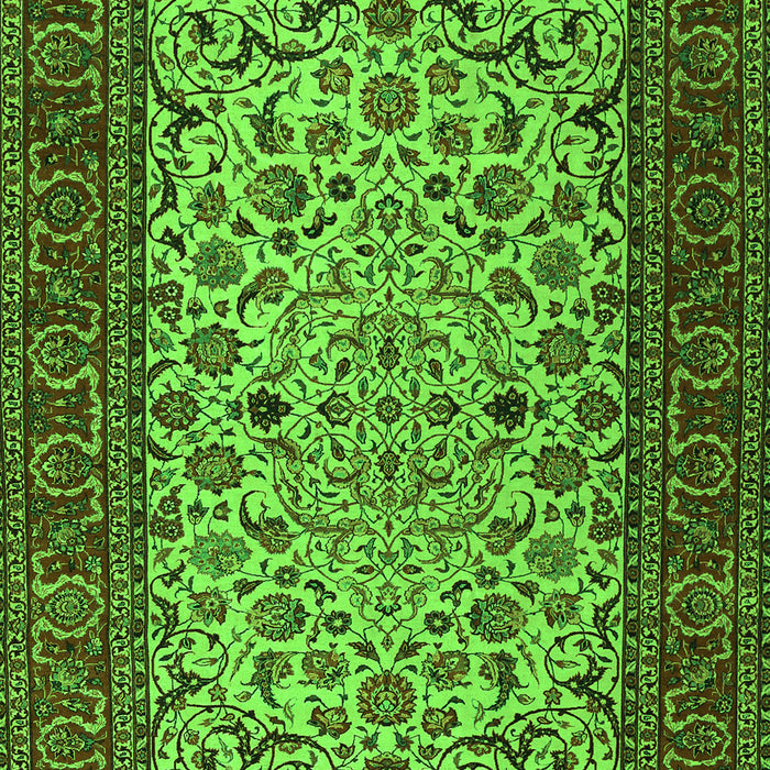 Serging Thickness of Machine Washable Persian Green Traditional Area Rugs, wshtr2483grn