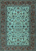 Machine Washable Persian Light Blue Traditional Rug, wshtr2483lblu