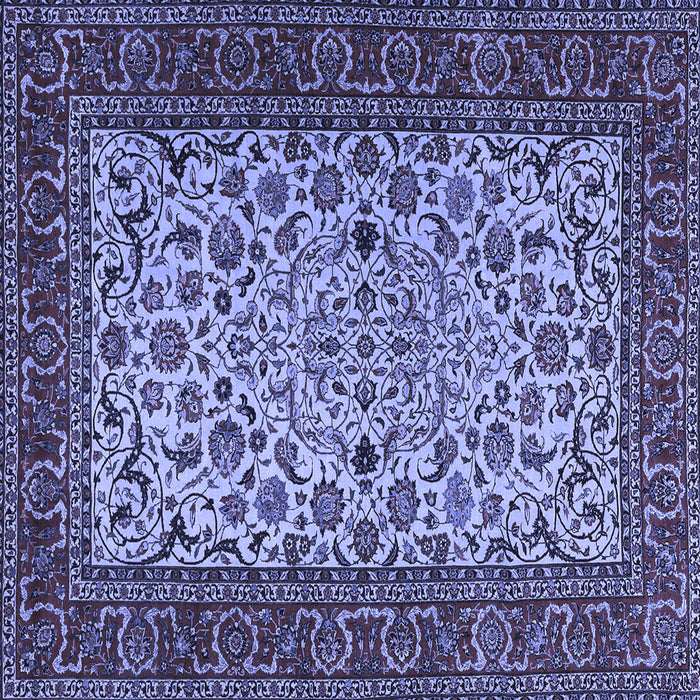Square Machine Washable Persian Blue Traditional Rug, wshtr2483blu