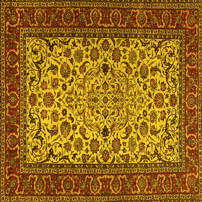 Square Persian Yellow Traditional Rug, tr2483yw