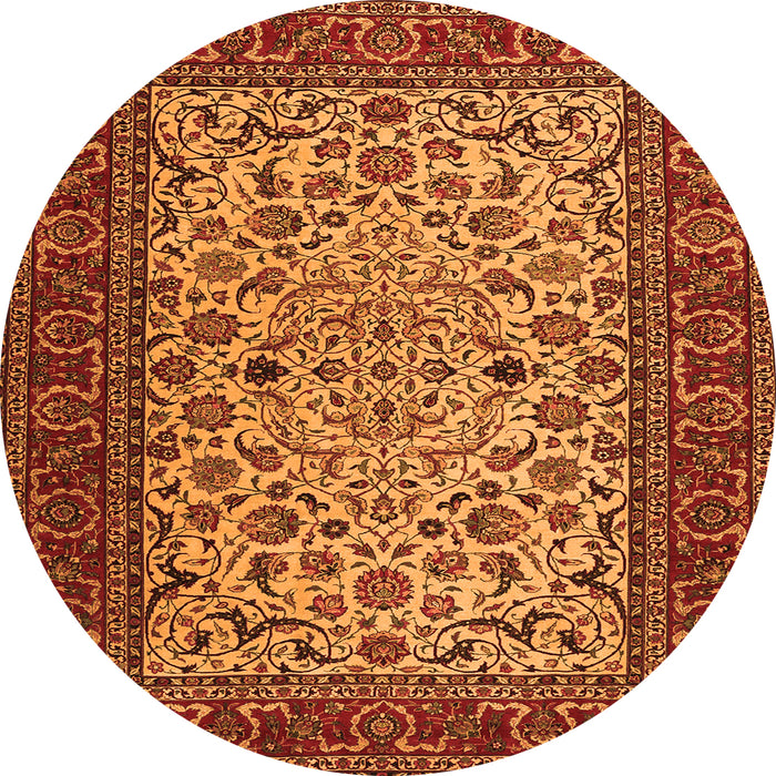 Machine Washable Persian Orange Traditional Area Rugs, wshtr2483org