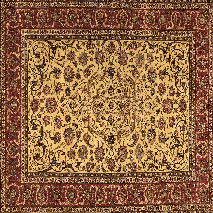 Square Machine Washable Persian Brown Traditional Rug, wshtr2483brn