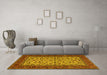 Machine Washable Persian Yellow Traditional Rug in a Living Room, wshtr2483yw