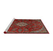 Sideview of Machine Washable Traditional Tomato Red Rug, wshtr2484