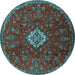 Round Persian Light Blue Traditional Rug, tr2484lblu