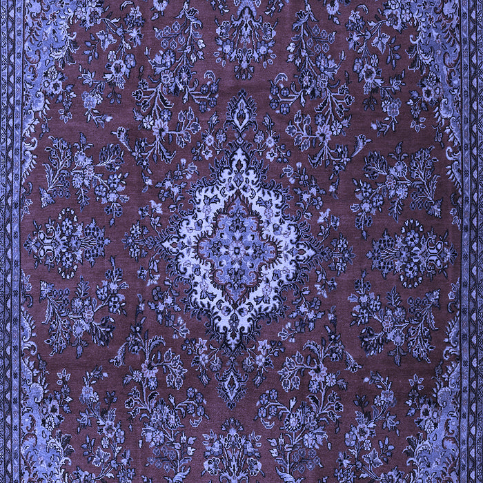 Machine Washable Persian Blue Traditional Rug, wshtr2484blu