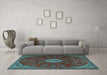 Machine Washable Persian Light Blue Traditional Rug in a Living Room, wshtr2484lblu