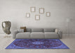 Machine Washable Persian Blue Traditional Rug in a Living Room, wshtr2484blu