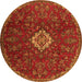 Machine Washable Persian Orange Traditional Area Rugs, wshtr2484org