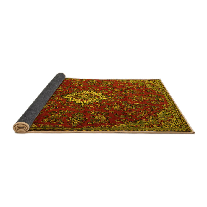 Sideview of Persian Yellow Traditional Rug, tr2484yw