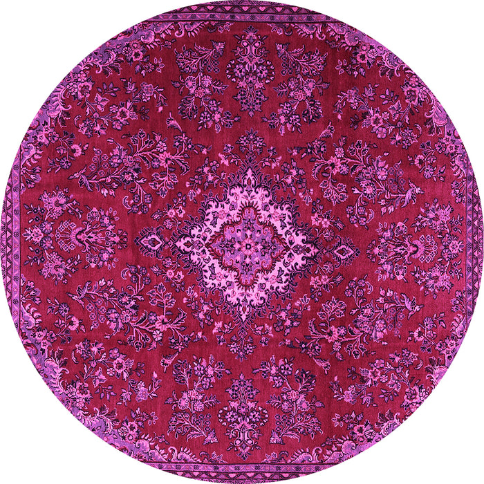 Round Persian Pink Traditional Rug, tr2484pnk