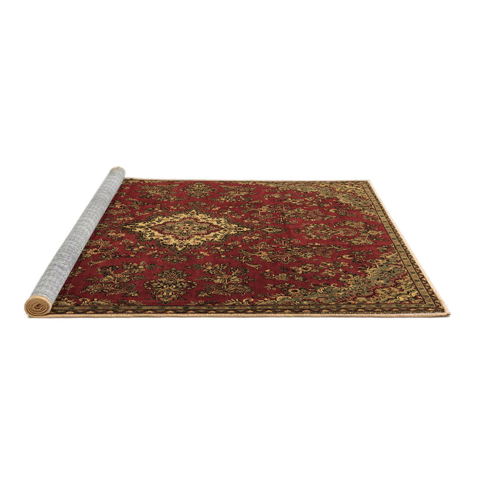 Sideview of Machine Washable Persian Brown Traditional Rug, wshtr2484brn
