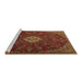 Sideview of Machine Washable Persian Brown Traditional Rug, wshtr2484brn