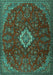 Machine Washable Persian Turquoise Traditional Area Rugs, wshtr2484turq