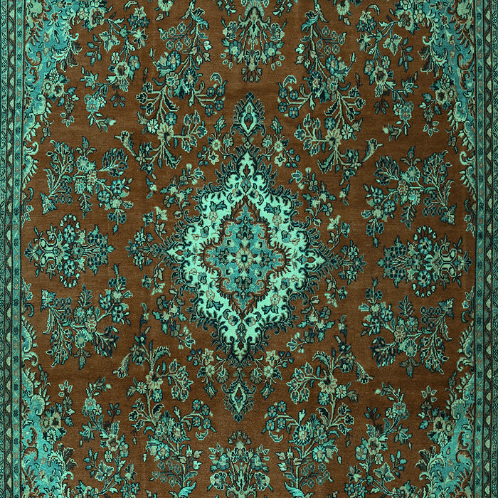 Machine Washable Persian Turquoise Traditional Area Rugs, wshtr2484turq