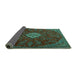 Sideview of Persian Turquoise Traditional Rug, tr2484turq