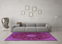 Machine Washable Persian Purple Traditional Rug, wshtr2484pur