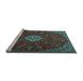 Sideview of Machine Washable Persian Light Blue Traditional Rug, wshtr2484lblu