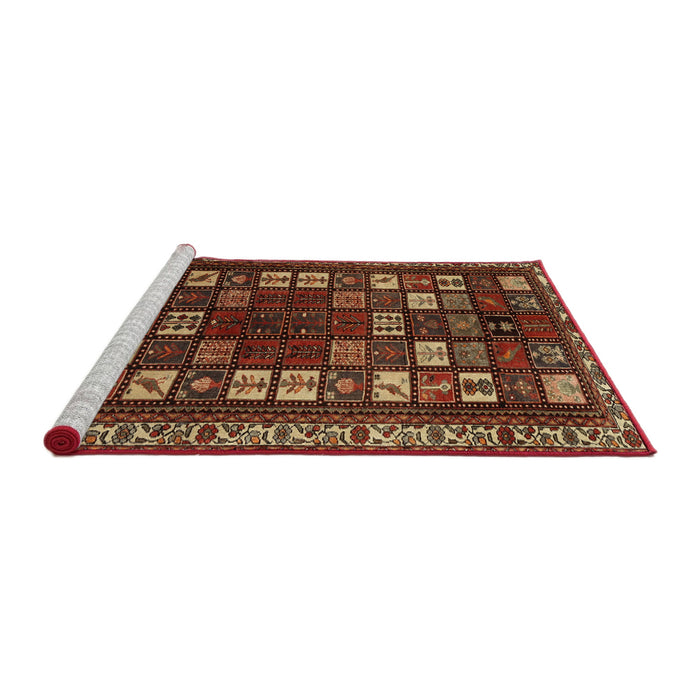 Sideview of Machine Washable Traditional Maroon Red Rug, wshtr2485