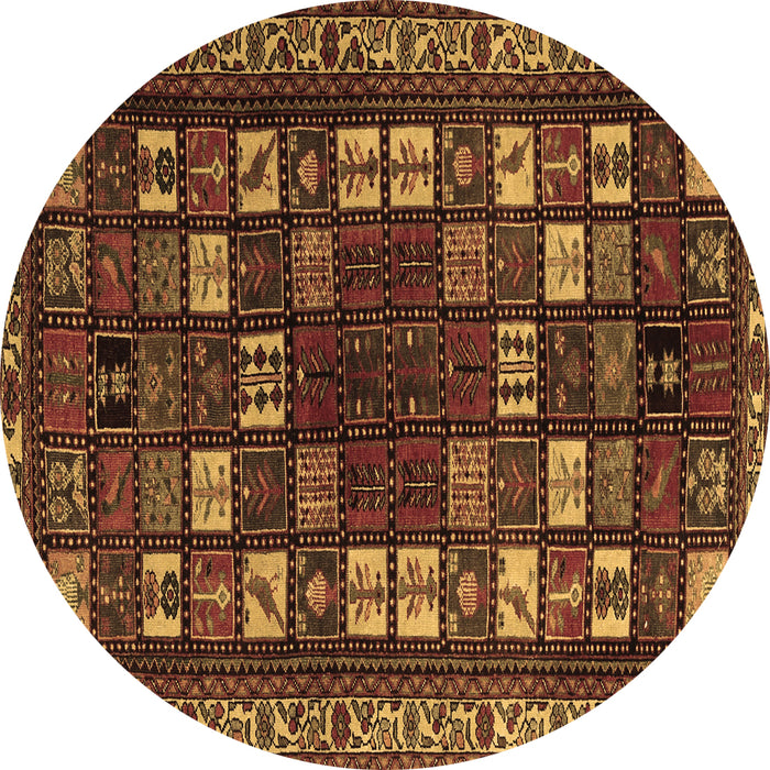 Round Machine Washable Persian Brown Traditional Rug, wshtr2485brn