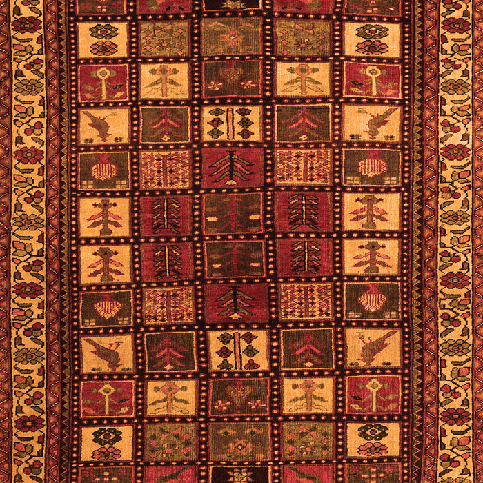 Serging Thickness of Machine Washable Persian Orange Traditional Area Rugs, wshtr2485org