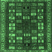 Square Persian Emerald Green Traditional Rug, tr2485emgrn