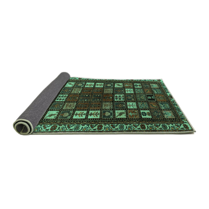 Sideview of Persian Turquoise Traditional Rug, tr2485turq