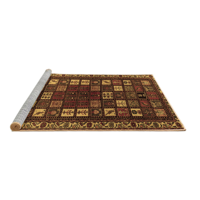 Sideview of Machine Washable Persian Brown Traditional Rug, wshtr2485brn