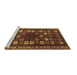 Sideview of Machine Washable Persian Brown Traditional Rug, wshtr2485brn