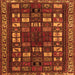 Round Machine Washable Persian Orange Traditional Area Rugs, wshtr2485org