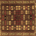 Square Machine Washable Persian Brown Traditional Rug, wshtr2485brn