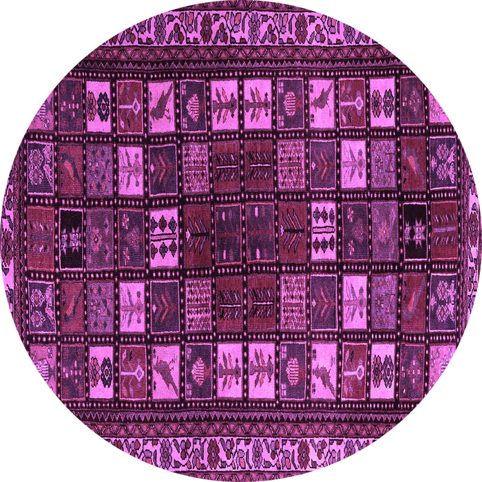 Round Machine Washable Persian Purple Traditional Area Rugs, wshtr2485pur