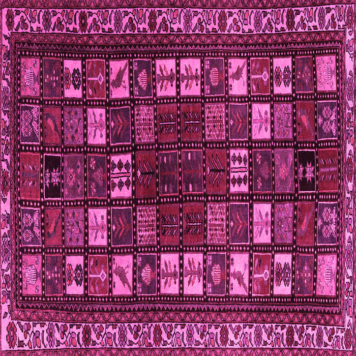 Square Machine Washable Persian Pink Traditional Rug, wshtr2485pnk