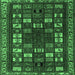 Square Machine Washable Persian Emerald Green Traditional Area Rugs, wshtr2485emgrn