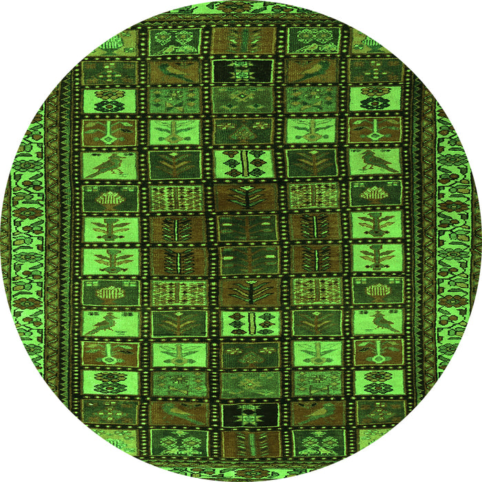 Square Persian Green Traditional Rug, tr2485grn