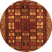 Square Persian Orange Traditional Rug, tr2485org