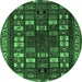 Round Persian Emerald Green Traditional Rug, tr2485emgrn